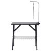 Dog Grooming Table Black and Silver