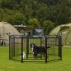 Dog Playpen Indoor 32 inch 8 Panels Metal Dog Pen Pet Dog Fence Outdoor Exercise Pen with Doors, Heavy Duty Dog Fence Puppy Pen for Large Medium Small