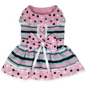 Dots & Stripes Harness Dress - Pink & Teal (size: X-Small)