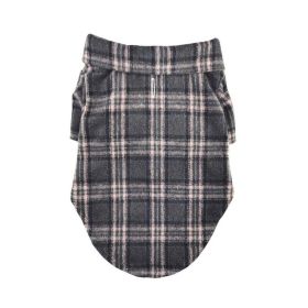 Flannel Dog Shirt - Dark Gray and Pink Plaid (size: XX-Small)