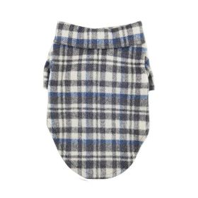 Flannel Dog Shirt - Gray and Blue Plaid (size: XX-Small)