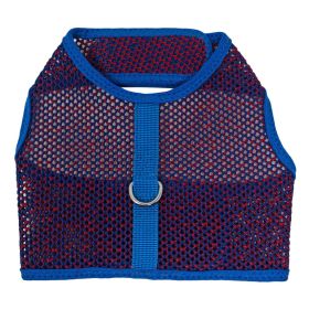 Active Mesh Dog Harness with Leash - Blue & Red (size: X-Large)