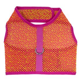 Active Mesh Dog Harness with Leash - Pink & Yellow (size: X-Large)