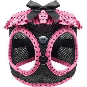 American River Choke Free Dog Harness Polka Dot Collection - Hot Pink and Black Polka Dot (size: 2X-Large)