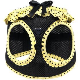 American River Choke Free Dog Harness Polka Dot Collection - Yellow and Black Polka Dot (size: 3X-Large)