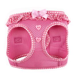 American River Choke Free Dog Harness Polka Dot Collection - Pink Polka Dot (size: X-Large)