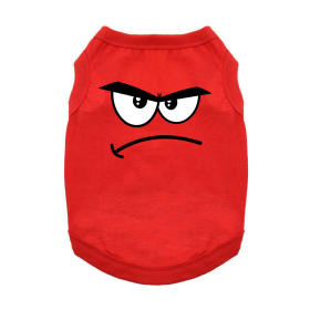 Angry Face Dog Shirt - Flame Scarlet Red (size: X-Small)