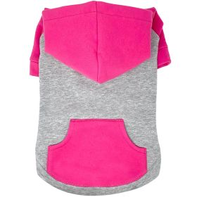 Color-Block Hoodie - Pink on Gray (size: X-Small)