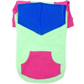 Color-Block Hoodie - Pink on Mint (size: X-Small)