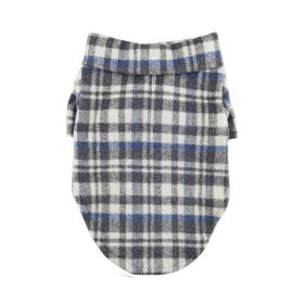 Flannel Dog Shirt - Gray and Blue Plaid (size: XX-Small)