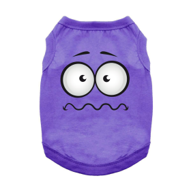 Nervous Face Dog Shirt - Ultra Violet (size: X-Small)