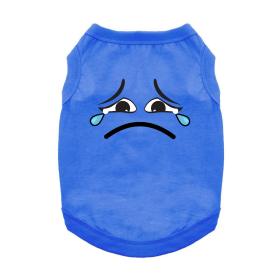 Sad Face Dog Shirt - Nautical Blue (size: X-Small)