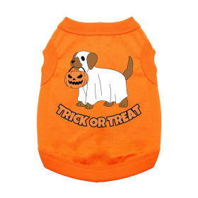 Trick or Treat Pup Dog Shirt - Sunset Orange (size: X-Small)