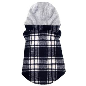 Weekender Dog Sweatshirt Hoodie - Black & White Plaid Flannel (size: X-Small)