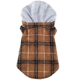 Weekender Dog Sweatshirt Hoodie - Brown & Black Plaid Flannel (size: X-Small)