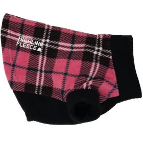 Highline Fleece Dog Coat - Pink and Black Plaid (size: Size 8)