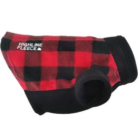 Highline Fleece Dog Coat - Red and Black Plaid (size: Size 8)