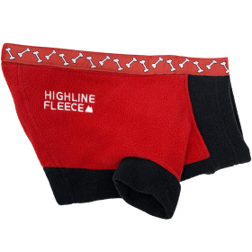 Highline Fleece Dog Coat - Red and Black with Rolling Bones (size: Size 8)