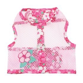 Cool Mesh Dog Harness with Leash - Hawaiian Hibiscus Pink (size: small)