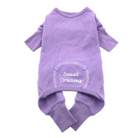 Sweet Dreams Thermal Dog Pajamas - Lilac (size: small)