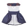 Navy Dog Dress with Plaid Ruffles