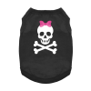 Pirate Skull with Pink Bow Dog Shirt - Jet Black
