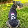 Pirate Skull with Pink Bow Dog Shirt - Jet Black