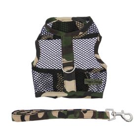 Cool Mesh Dog Harness with Leash - Camouflage (size: medium)
