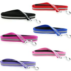 Reflective Nylon Leash with Soft Grip Handle - 3/4 in. Wide x 5 ft. Long (size: Cobalt Blue)