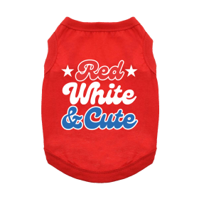 Red White and Cute Dog Shirt (size: X-Small)