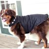 Reversible Fleece Lined Puffer Dog Coat - Black and White Plaid