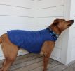 Reversible Fleece Lined Puffer Dog Coat - Blue Plaid