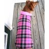 Reversible Fleece Lined Puffer Dog Coat - Pink Plaid