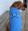 Sad Face Dog Shirt - Nautical Blue