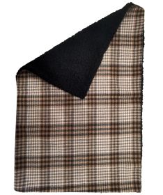 Sherpa-Lined Dog Blanket (Option: Brown & White Plaid)