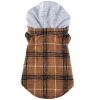 Weekender Dog Sweatshirt Hoodie - Brown & Black Plaid Flannel
