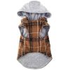 Weekender Dog Sweatshirt Hoodie - Brown & Black Plaid Flannel