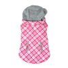 Weekender Dog Sweatshirt Hoodie - Pink & White Plaid